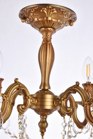 Rosalia 4 light French Gold Flush Mount Clear Royal Cut Crystal