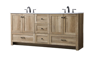 72 Inch Double Bathroom Vanity In Natural Oak