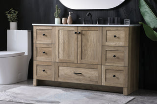 54 Inch SIngle Bathroom Vanity In Natural Oak