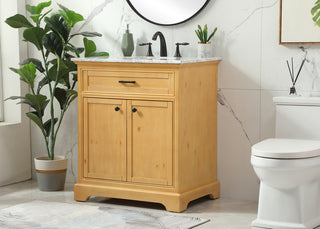 30 inch Single bathroom vanity in natural wood