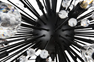 Vera 44 inch three tiers crystal starburst chandelier in black