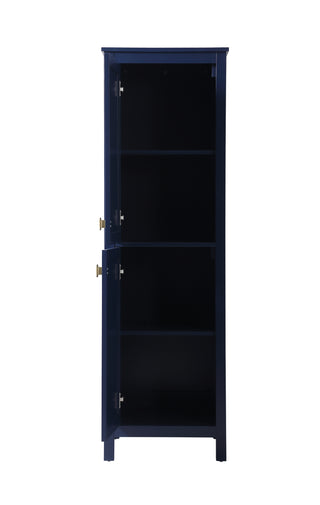 20 Inch Wide Bathroom Linen Storage Freestanding Cabinet In Blue