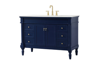 48 inch Single bathroom vanity in blue