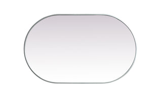 Metal Frame Oval Mirror 30x48 Inch in Silver