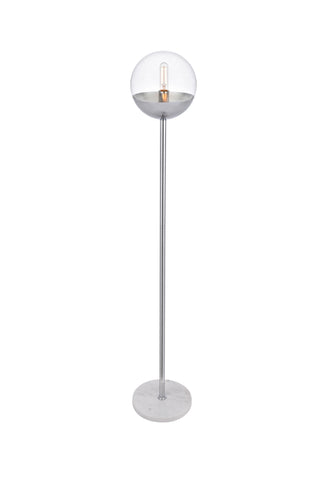 Eclipse 1 Light Chrome Floor Lamp With Clear Glass