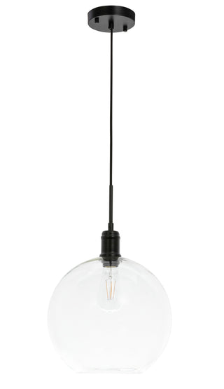 Emett 1 light Black and Clear glass pendant