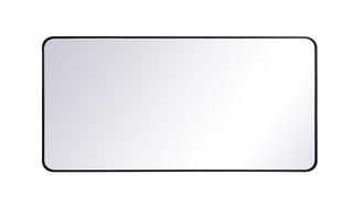 Soft corner metal rectangular mirror 30x60 inch in Black