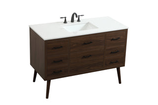 48 inch Single bathroom vanity in walnut