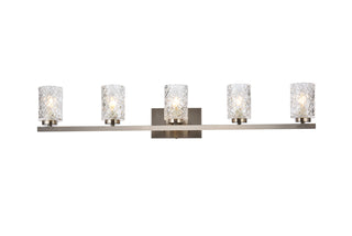 Cassie 5 lights bath sconce in satin nickel with clear shade