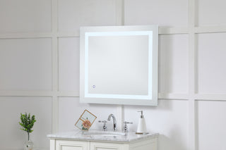 Helios 27in x 30in Hardwired LED mirror with touch sensor and color changing temperature 3000K/4200K/6400K