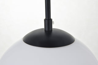 Baxter 1 Light Black Pendant With Frosted White Glass