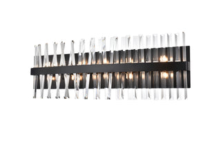 Serephina 36 inch crystal bath sconce in black