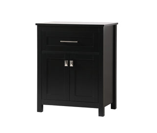 24 Inch Wide Bathroom Storage Freestanding Cabinet In Black