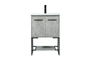 24 inch Single bathroom vanity in concrete grey