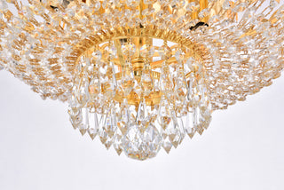 Century 6 light Gold Flush Mount Clear Royal Cut Crystal