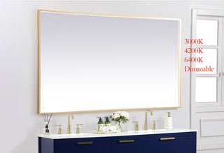 Pier 42x72 inch LED mirror with adjustable color temperature 3000K/4200K/6400K in brass