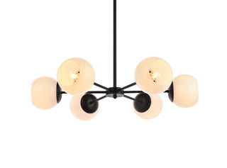 Briggs 30 inch pendant in black with white shade