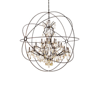 Geneva 25 light Dark Bronze Chandelier Clear Royal Cut crystal