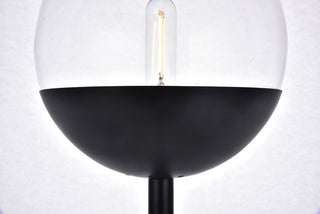 Eclipse 1 Light Black Floor Lamp With Clear Glass