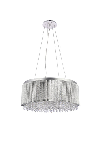 Influx 14 light Chrome Pendant Clear Royal Cut Crystal