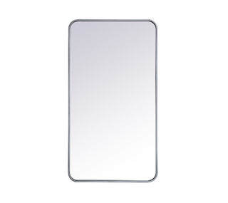 Soft corner metal rectangular mirror 22x40 inch in Silver