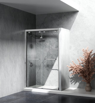 Semi-frameless shower door 48 x 76 Polished Chrome