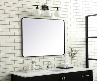 Soft corner metal rectangular mirror 30x40 inch in Black