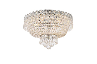 Century 4 light Chrome Flush Mount Clear Royal Cut Crystal