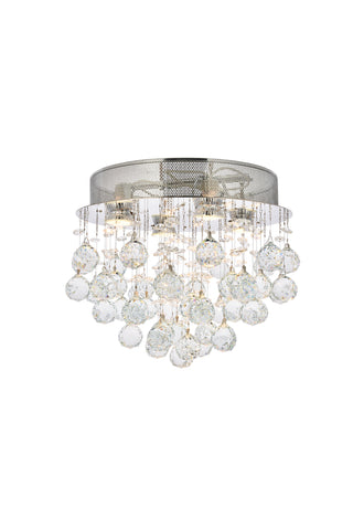 Galaxy 4 light Chrome Flush Mount Clear Royal Cut Crystal