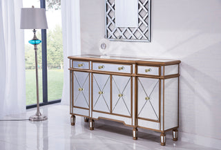 3 Drawer 4 Door Cabinet 60 in. x 14 in. x 36 in. in Gold Clear