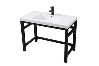 42 inch ADA compliant Single bathroom metal vanity in black