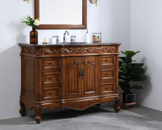 48 in. Single Bathroom Vanity set in teak