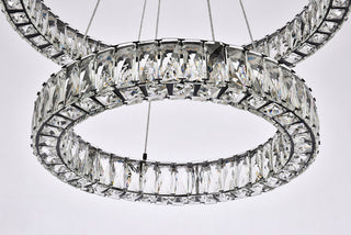 Monroe 28 inch LED double ring chandelier in black