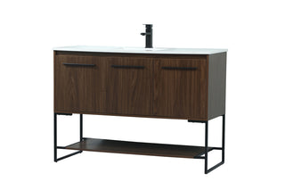 48 inch Single bathroom vanity in walnut