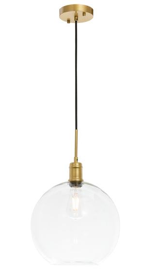 Emett 1 light Brass and Clear glass pendant