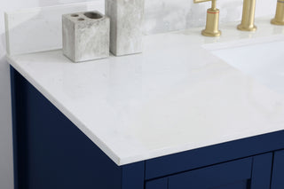 48 inch Single Bathroom Vanity in Blue with Backsplash