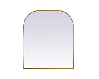 Metal Frame Arch Mirror 36x42 Inch in Brass