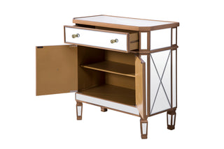 1 Drawer 2 Door Cabinet 32 in. x 16 in. x 32 in. in Gold Clear