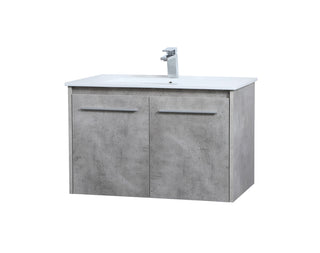 30 inch  Single Bathroom Floating Vanity in Concrete Grey