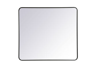 Soft corner metal rectangular mirror 36x40 inch in Black