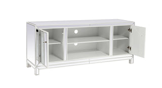 60 in. mirrored TV stand in white