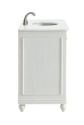 36 inch Single Bathroom vanity in Antique White with ivory white engineered marble