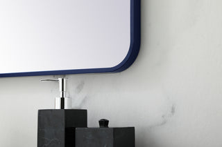 Soft corner metal rectangular mirror 30x36 inch in Blue