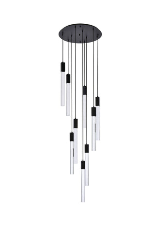 Weston 9 lights pendant in black