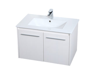 30 inch  Single Bathroom Floating Vanity in White