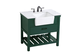 36 inch Single bathroom vanity in green