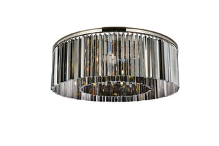 Sydney 10 light polished nickel Flush Mount Silver Shade (Grey) Royal Cut Crystal