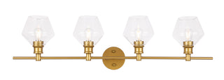 Gene 4 light Brass and Clear glass Wall sconce