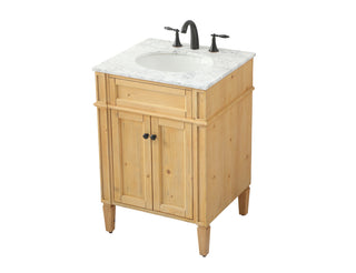 24 inch Single bathroom vanity in natural wood