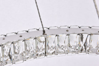 Monroe 36 inch LED oval Single pendant in chrome